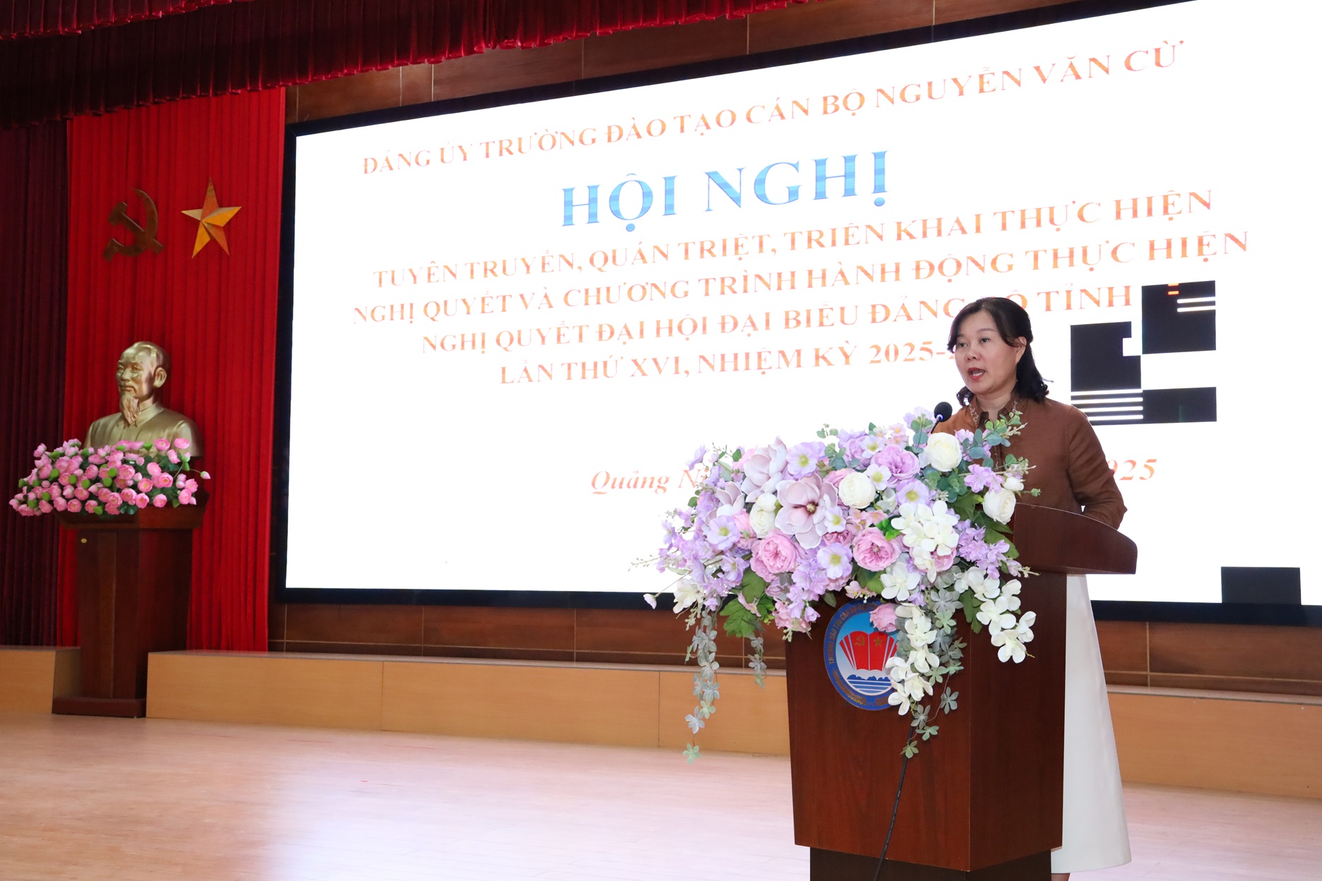 Đảng ủy trường Đào tạo cán bộ Nguyễn Văn Cừ tổ chức quán triệt, triển khai thực hiện Nghị quyết, Chương trình hành động thực hiện Nghị quyết Đại hội đại biểu Đảng bộ tỉnh lần thứ XVI, nhiệm kỳ 2025-2030