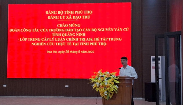 Đoàn cán bộ, học viên Trường Đào tạo cán bộ Nguyễn Văn Cừ nghiên cứu thực tế tại tỉnh Phú Thọ