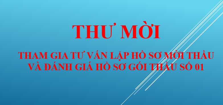 Thư mời tham gia tư vấn lập hồ sơ mời thầu và đánh giá hồ sơ gói thầu số 01 